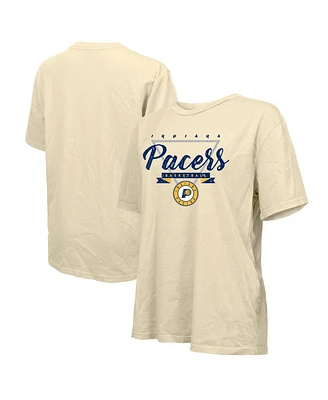 Majestic Women's Cream Indiana Pacers Oversized T-Shirt