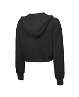 Majestic Women's Black Minnesota Timberwolves Tri-Blend Cropped Pullover Hoodie
