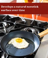 Alva Forest Natural Carbon Steel Frying Pan Set - Pre-Seasoned 2-Piece Cookware, Non-Toxic, Chemical-Free - Works on All Stovetops