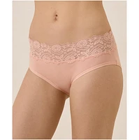 Pact Women's Organic Cotton Lace Waist Brief 3-Pack
