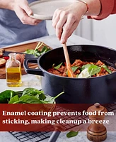 Alva Nori 5 Qt. Oval Enameled Cast Iron Dutch Oven with Lid - Pfas, Pfoa & Ptfe Free - Heavy-Duty Naturally Nonstick Cookware