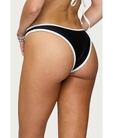 Edikted Women's Dina Contrast Bikini Bottom