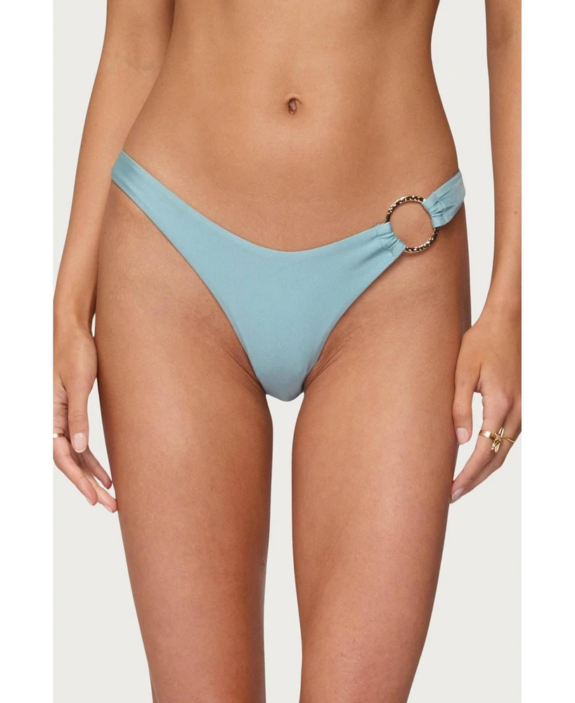 Edikted Women's Mesa Metal Ring Bikini Bottom