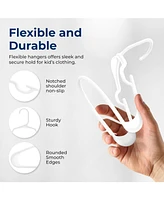SereneLife 40 Pcs. Non-Slip Plastic Kids Hangers - Durable and Space-Saving Closet Organizers for Infants, Toddlers, and Kids' Clothing (White