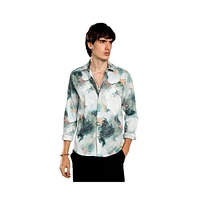 Campus Sutra Men's Jungle Green Faded Bloom Shirt