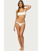 Edikted Women's Enzo Crochet Bikini Bottom