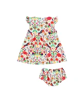 Mixed Up Clothing Baby Girls Vestito Dress Set - Animal Arabesque