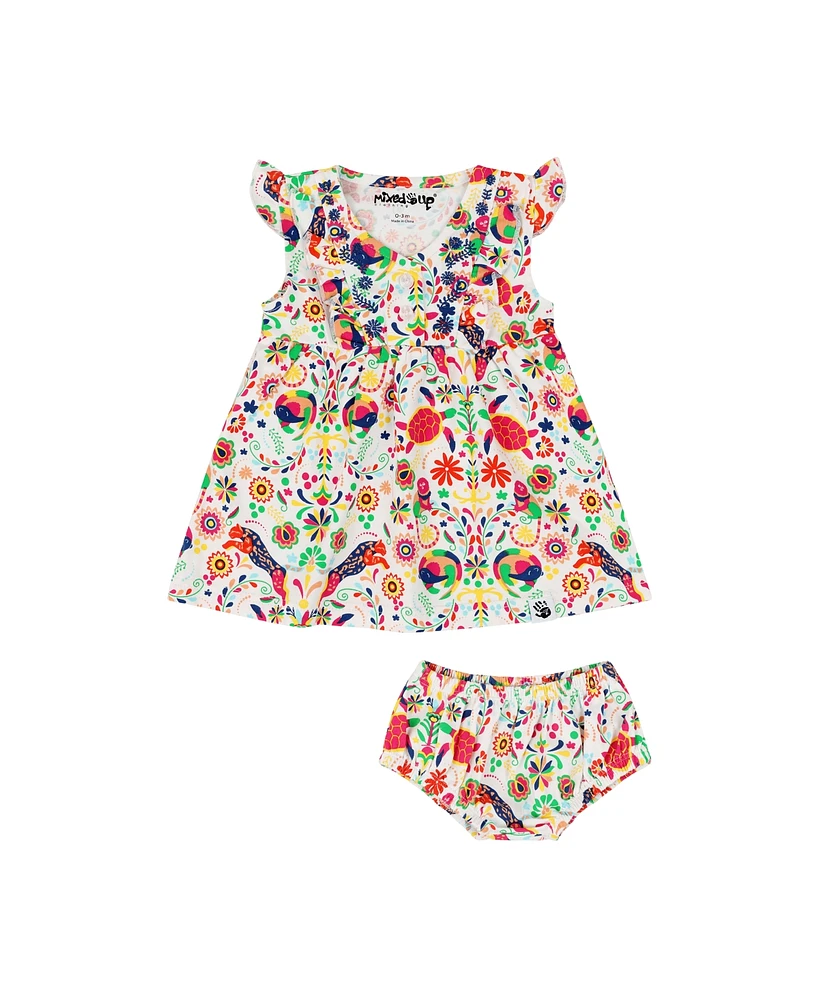 Mixed Up Clothing Baby Girls Vestito Dress Set - Animal Arabesque