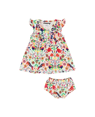 Mixed Up Clothing Baby Girls Vestito Dress Set - Animal Arabesque