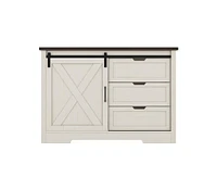 Casainc Storage Kitchen Cabinet with Silent Sliding Doors and Three Drawers