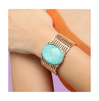 Sohi Women's Blue Contrast Statement Bracelet