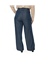 Standards & Practices Plus High Rise Dark Indigo Wide Leg Tencel Pants