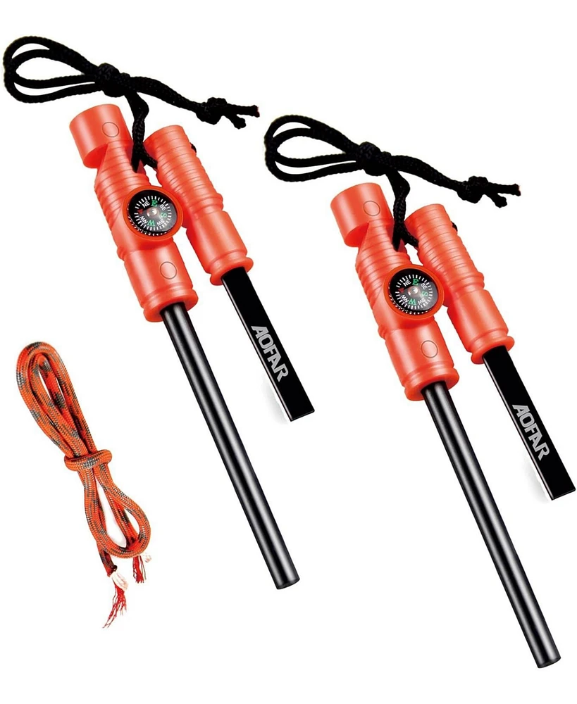 Aofar Fire Starter Af-381 Fire Steel with Paracord and Whistle for Camping, Hiking, Hunting, Backpacking, Boating, Emergency Rescue…