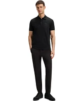 Boss by Hugo Men's Jacquard Body-Mapping Cotton Polo Shirt