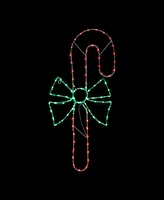 Northlight 28" Led Lighted Candy Cane with Bow Christmas Window Silhouette