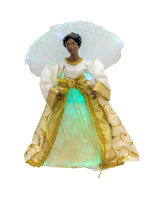 Northlight 12" Lighted Fiber Optic African American Angel Christmas Tree Topper