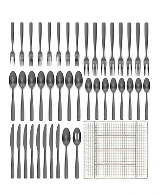 Ornative Kaede 42-Pc. Flatware Set with Wire Caddy, Service for 8