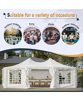 Mondawe 29x21ft White Waterproof Party Tent - Uv Protection Outdoor Wedding Gazebo