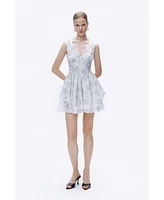 Nocturne Women's Corset Look Broderie Mini Dress
