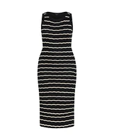 City Chic Women's Crochet Stripe Dress