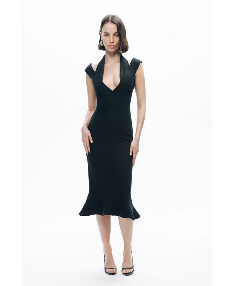 Nocturne Women's Chiffon Detailed Midi Dress