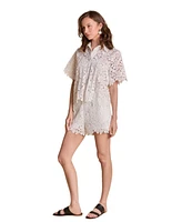 endless rose Women's Lace Collared Top