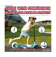 3-Wheel Foldable Kids Scooter - Child Toy Scooter with Built-in Led Wheel Lights