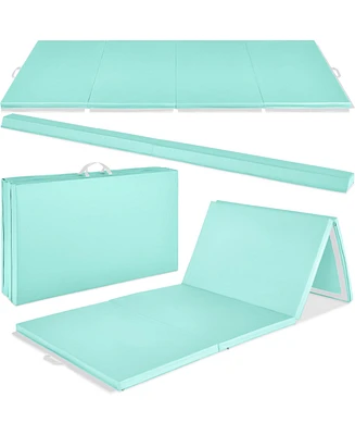 Best Choice Products 10ftx4ftx2in Folding Gym Mat 4-Panel w/ Carrying Handles & Balance Beam