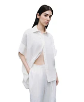 Nocturne Women's Ecru Linen Flowy Shirt