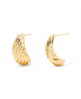 brook & york Gold Plated Farrah Ribbed Stud Earrings