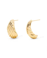 brook & york Gold Plated Farrah Ribbed Stud Earrings
