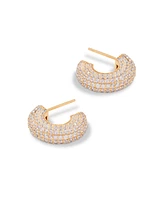 brook & york Gold Plated Marley Vermeil Huggies Earrings