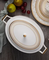 Noritake Trefolio Gold Covered Vegetable Bowl, 67 Oz.