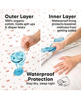 KeaBabies 2pk Soothe Waterproof Bassinet Sheets for Girls, Boys, 33x17 Universal Baby Mattress Protector Cover