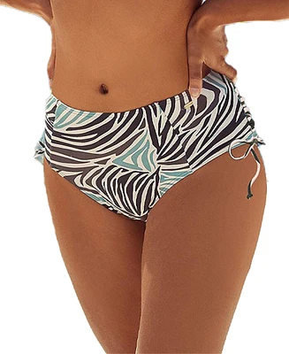 Lascana Women's Zebra Print Mid Rise Bikini Swimsuit Bottom