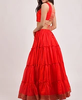 Raas Women's Tiered Shimmer Lehenga Choli