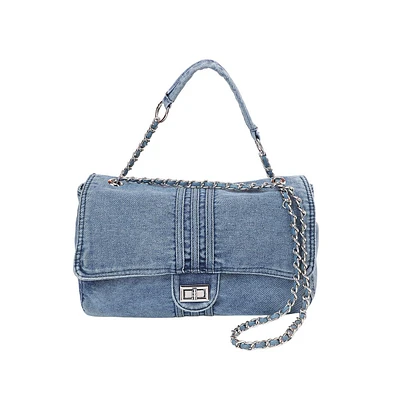Women's The Denim-Slouch Shoulder Bag - Indigo Blue