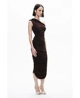 Nocturne Women's Twist Detail One-Sleeve Maxi Dress