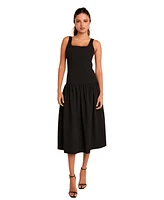 endless rose Women's Drop Waist Peplum Midi Dress