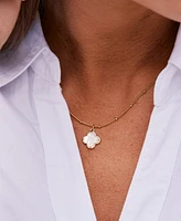 brook & york Gold Plated Chatham Clover Cultivated Pearl Short Pendant Necklace