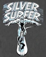 Fifth Sun Men's Silver Surfer Wordmark Short Sleeve T-Shirt
