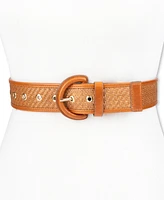 Cole Haan Women's Leather and Raffia Casual Belt