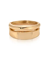 Ettika Double Golden Bangle Bracelet Set