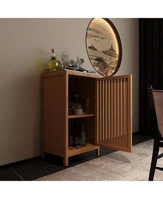 Casainc Bathroom Storage Cabinet with Door and Adjustable Shelf, Freestanding Floor Organizer for Multiple Rooms