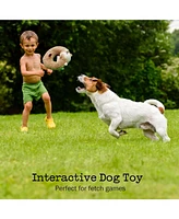 Fuzzwoof Alpaca Squeaky Plush Circle Dog Toy, Ultra-soft Fur with Built-in Ring Squeaker, Interactive Pet Toy for All Breeds Sizes.
