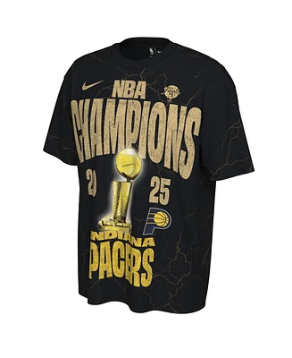 Nike Men's and Women's Black Indiana Pacers 2025 Nba Finals Champions Confetti Locker Room Limited Edition T-Shirt