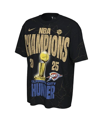 Nike Men's and Women's Black Oklahoma City Thunder 2025 Nba Finals Champions Confetti Locker Room Limited Edition T-Shirt