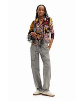 Desigual Women's Long-sleeved shirt with flowers.