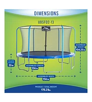 Plexalife Ft Round Trampoline Set with Premium Top-Ring Flex Frame Safety Enclosure System