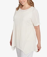 Ruby Rd. Plus Solid Crinkle Knit Top